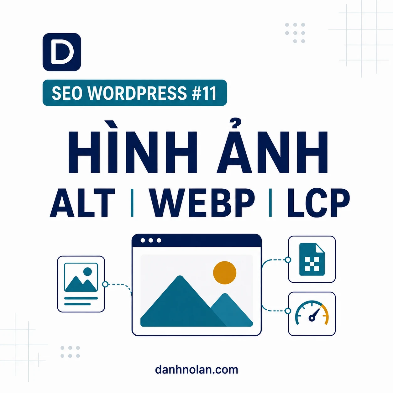 SEO hình ảnh WordPress với ảnh đại diện, alt text, định dạng WebP và responsive image
