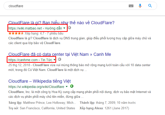 Hiển thị Breadcrumb trên Google Search