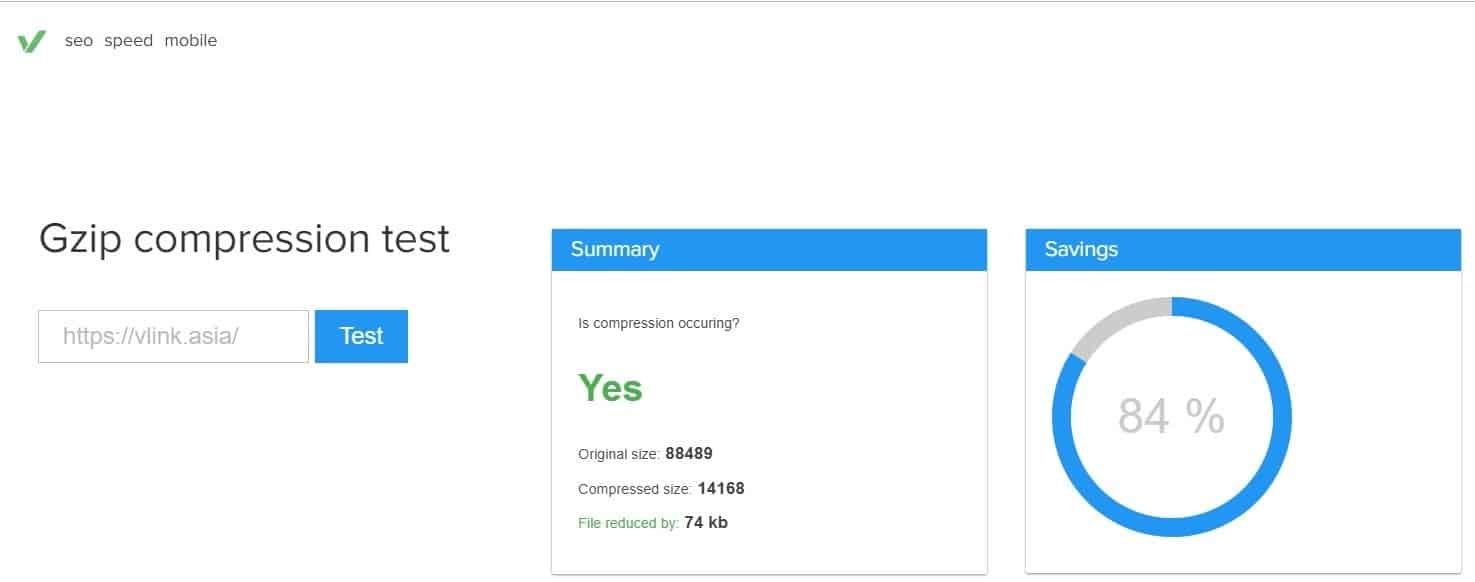 Bật nén GZip