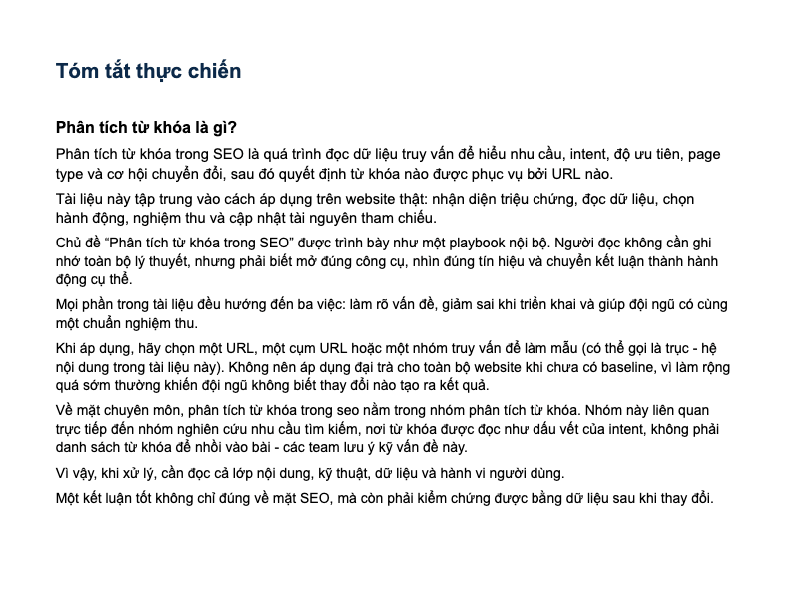 Phân tích từ khóa là gì - tài  liệu nội bộ của VLINK ASIA