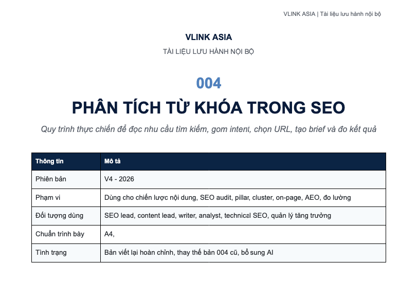 Phân tích từ khóa toàn tập - tài liệu nội bộ của VLINK ASIA