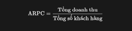 Doanh thu trung bình trên mỗi khách hàng