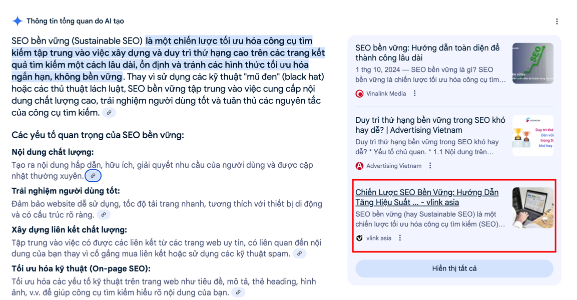 AI Answer Summary - VLINK ASIA thực thi