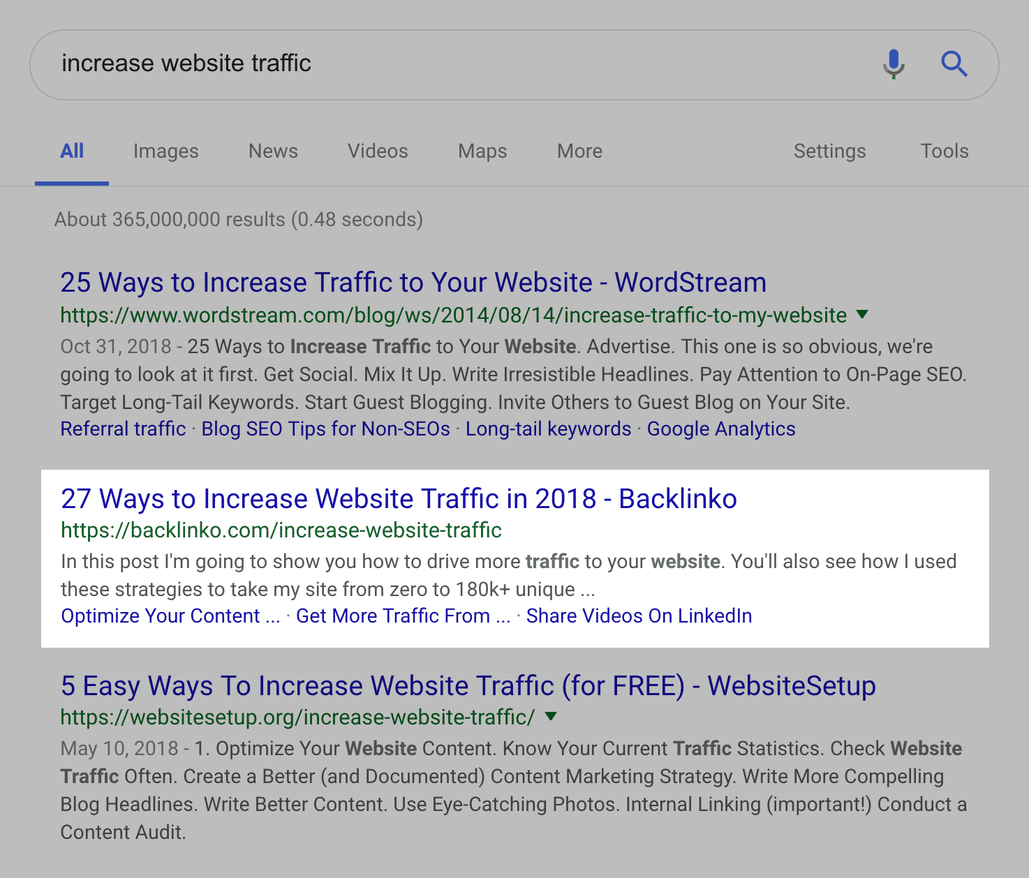 "tăng lưu lượng truy cập trang web" SERPs