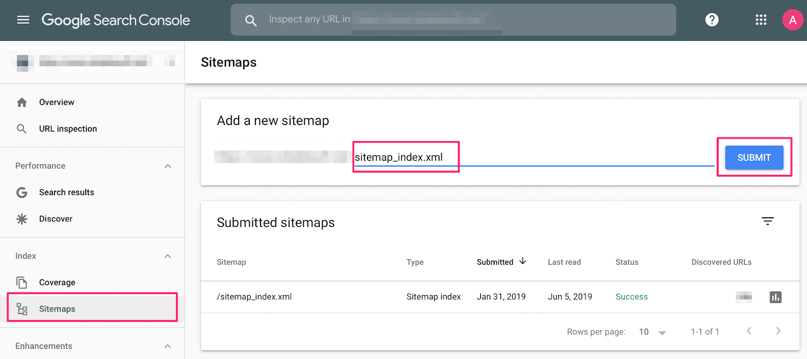 submit sitemap len google