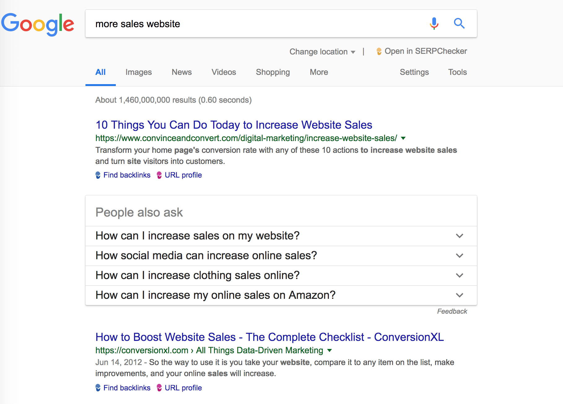Trang kết quả Google cho truy vấn more sales website, có khối People also ask