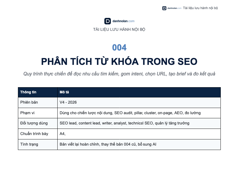 Phân tích từ khóa toàn tập - tài liệu nội bộ