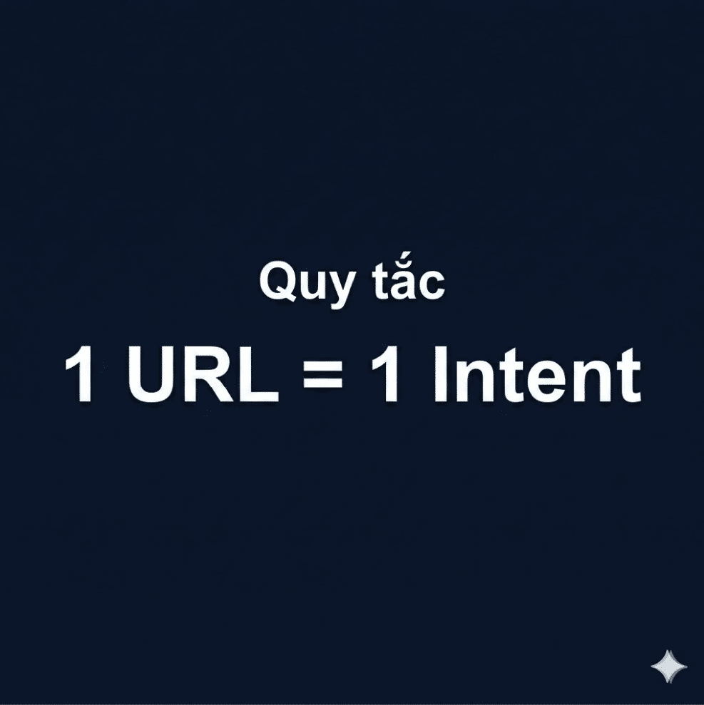 Minh họa quy tắc 1 URL 1 intent chính trong SEO
