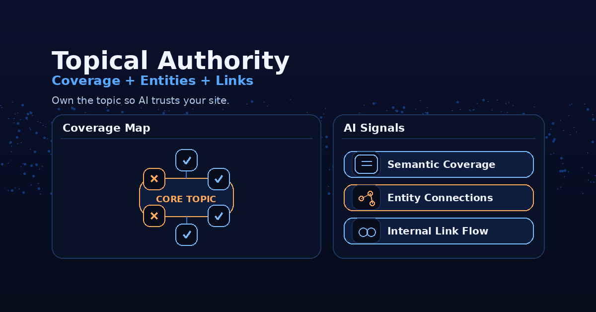 Topical Authority cho SEO cho AI (SEO AI): topical Authority cho SEO cho AI với 4 trụ cột Entity, Content Hub, Answer-first,…