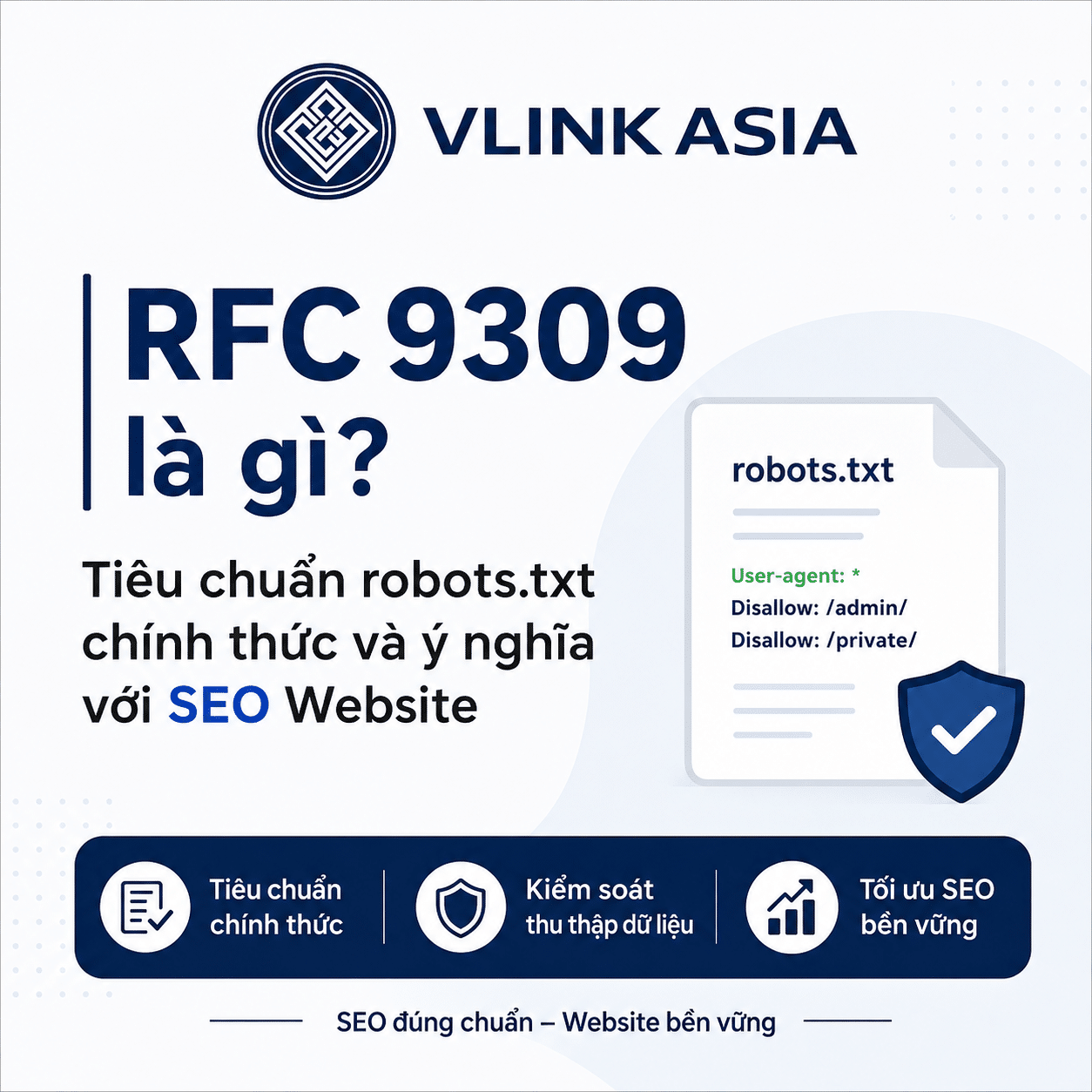 Hình minh họa RFC 9309, tiêu chuẩn robots.txt chính thức giúp kiểm soát thu thập dữ liệu và hỗ trợ SEO Website.