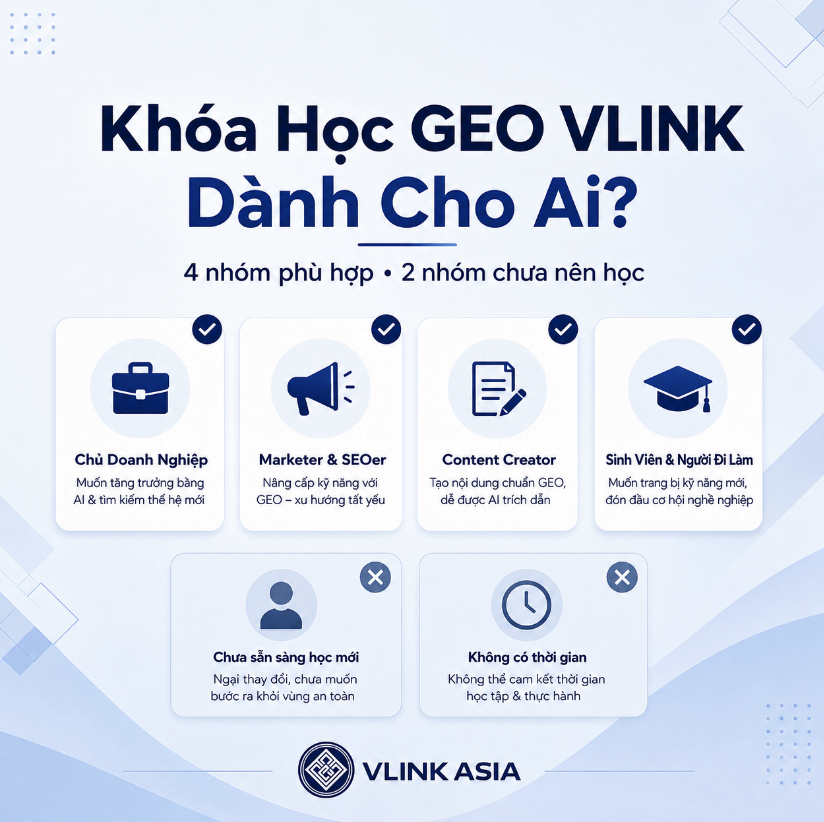 Khóa Học GEO Dành Cho Ai: khóa học GEO dành cho ai, 4 nhóm phù hợp và 2 nhóm chưa nên học