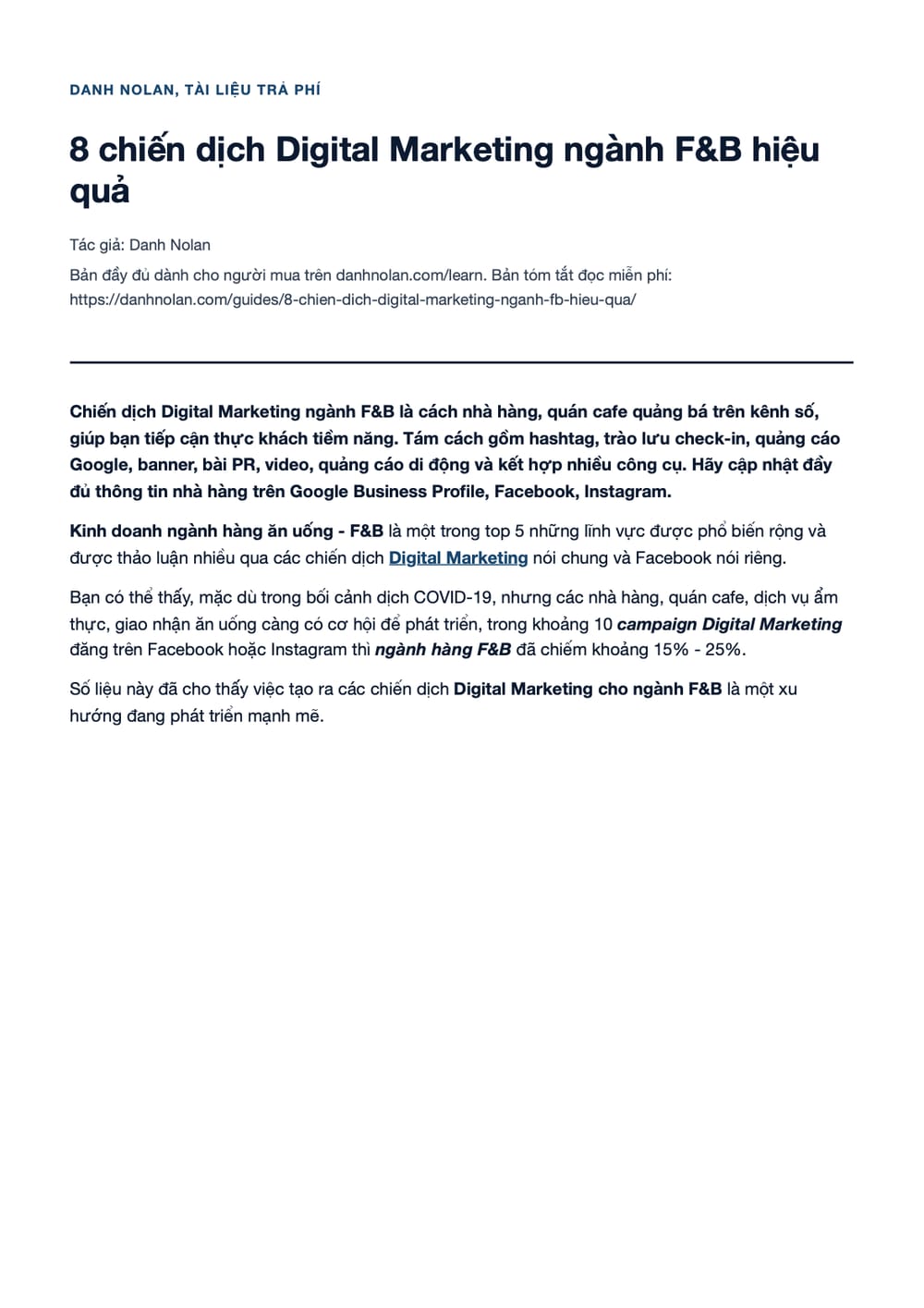 Trang 1 bản PDF của tài liệu 8 chiến dịch Digital Marketing ngành F&B hiệu quả Trang 1 bản PDF của tài liệu 8 chiến dịch Digital Marketing ngành F&B hiệu quả