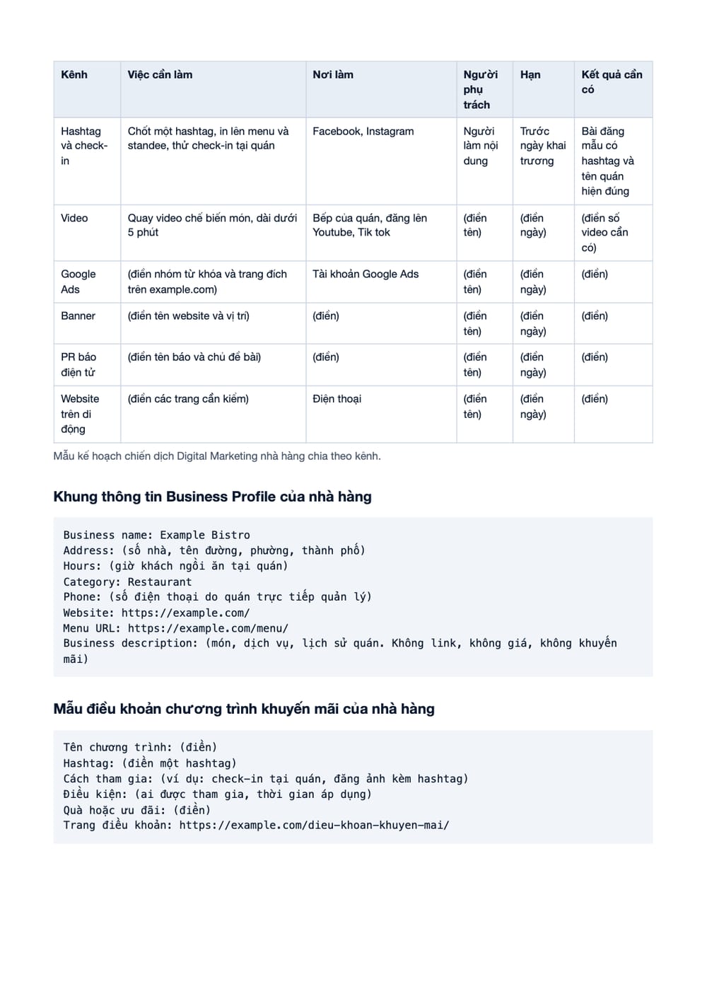 Trang 16 bản PDF của tài liệu 8 chiến dịch Digital Marketing ngành F&B hiệu quả, phần có bảng Trang 16 bản PDF của tài liệu 8 chiến dịch Digital Marketing ngành F&B hiệu quả, phần có bảng