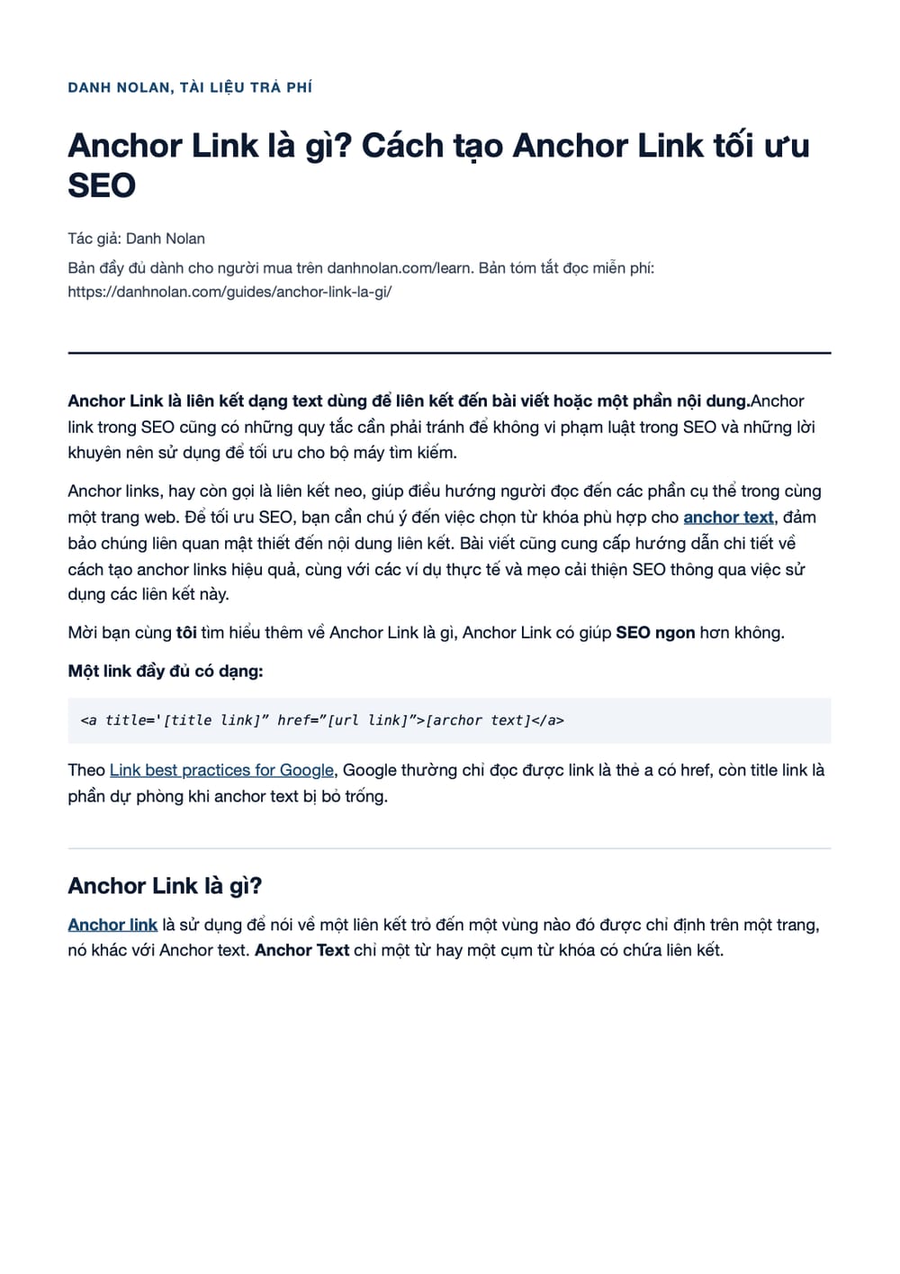 Trang 1 bản PDF của tài liệu Anchor Link là gì? Cách tạo Anchor Link tối ưu SEO