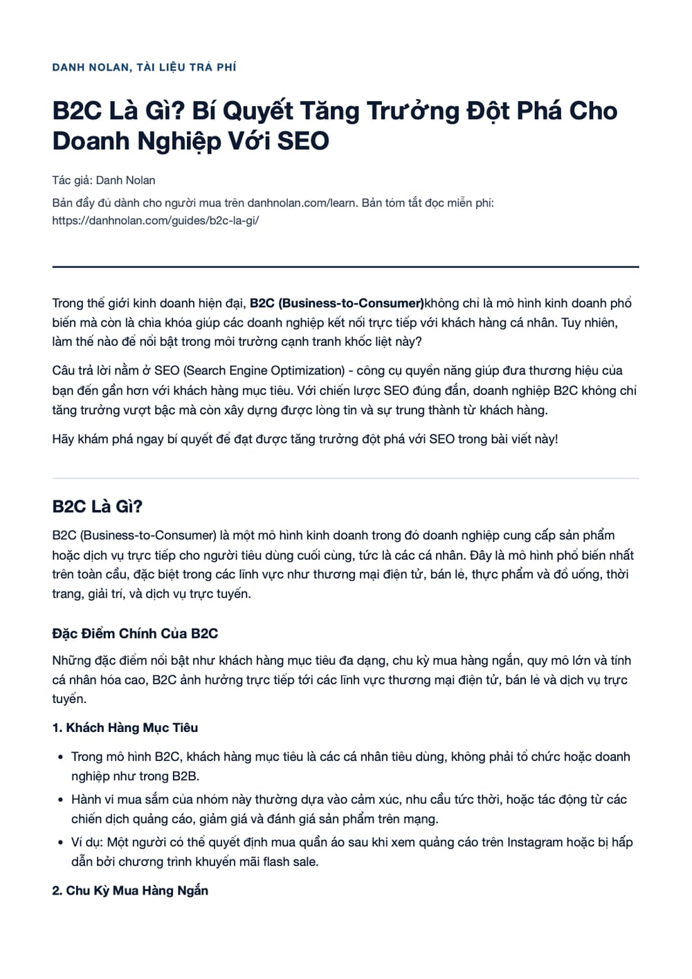 Trang 1 bản PDF của tài liệu B2C Là Gì? Bí Quyết Tăng Trưởng Đột Phá Cho Doanh Nghiệp Với SEO