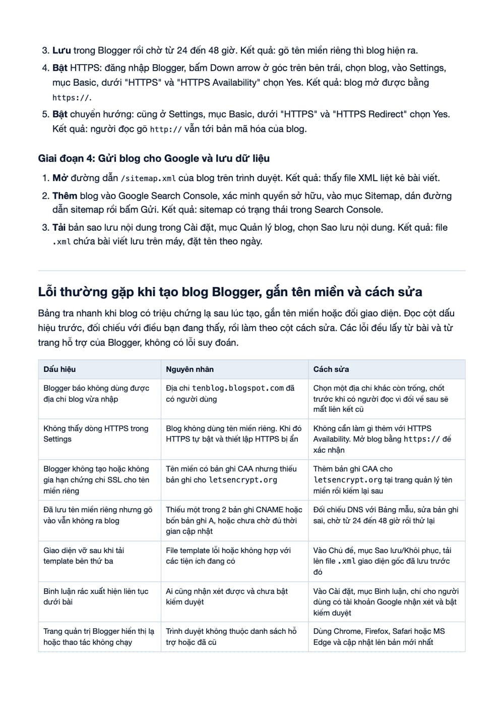 Trang 38 bản PDF của tài liệu Blogger Là Gì? Cách Tạo Blog Miễn Phí Đơn Giản, Hiệu Quả, phần có bảng