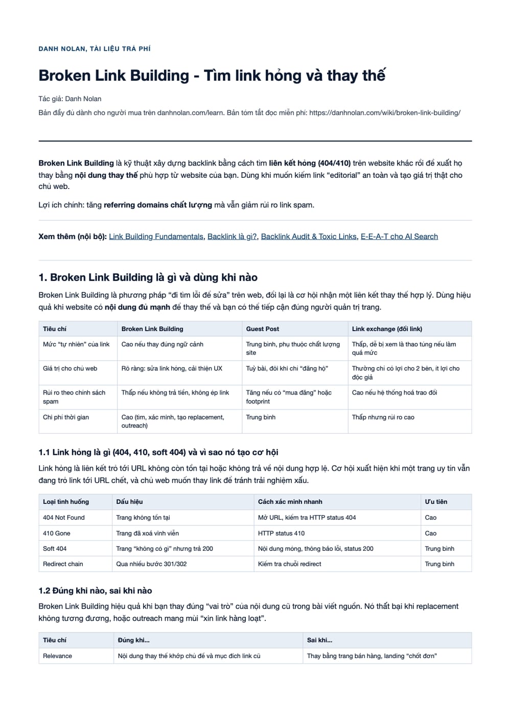 Trang 1 bản PDF của tài liệu Broken Link Building - Tìm link hỏng và thay thế