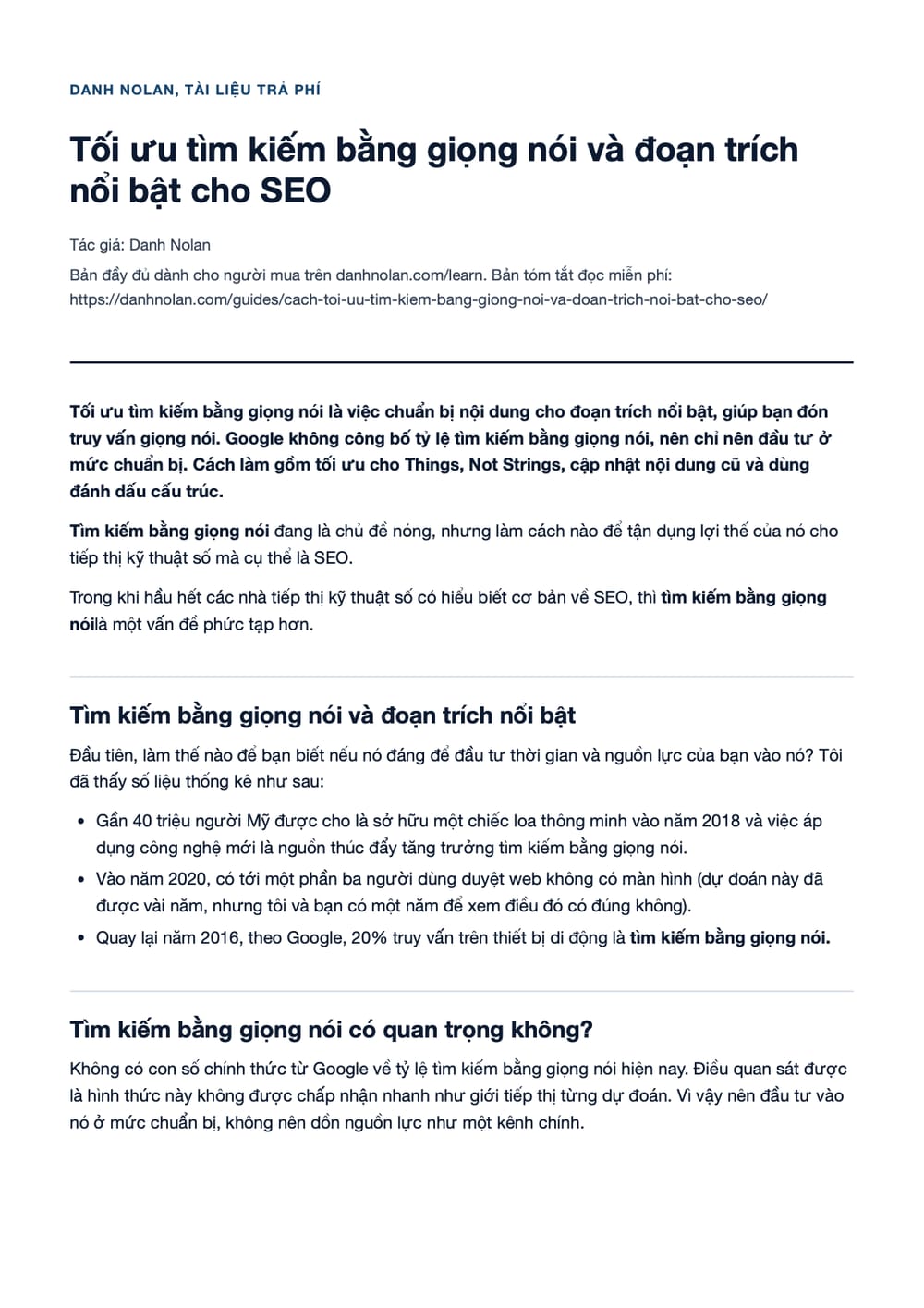Trang 1 bản PDF của tài liệu Tối ưu tìm kiếm bằng giọng nói và đoạn trích nổi bật cho SEO