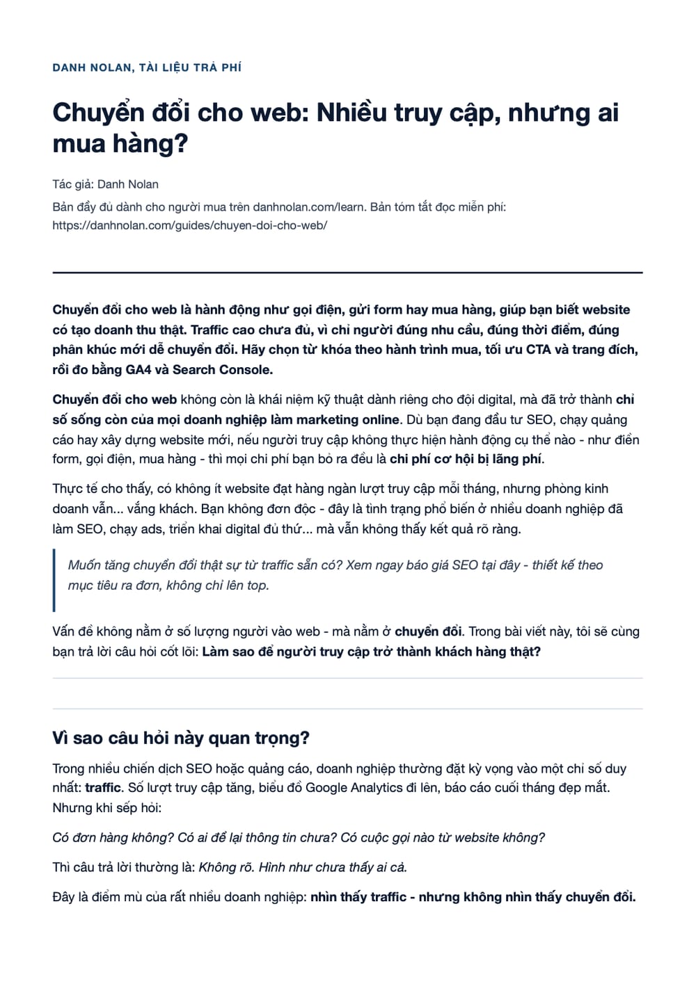 Trang 1 bản PDF của tài liệu Chuyển đổi cho web: Nhiều truy cập, nhưng ai mua hàng?