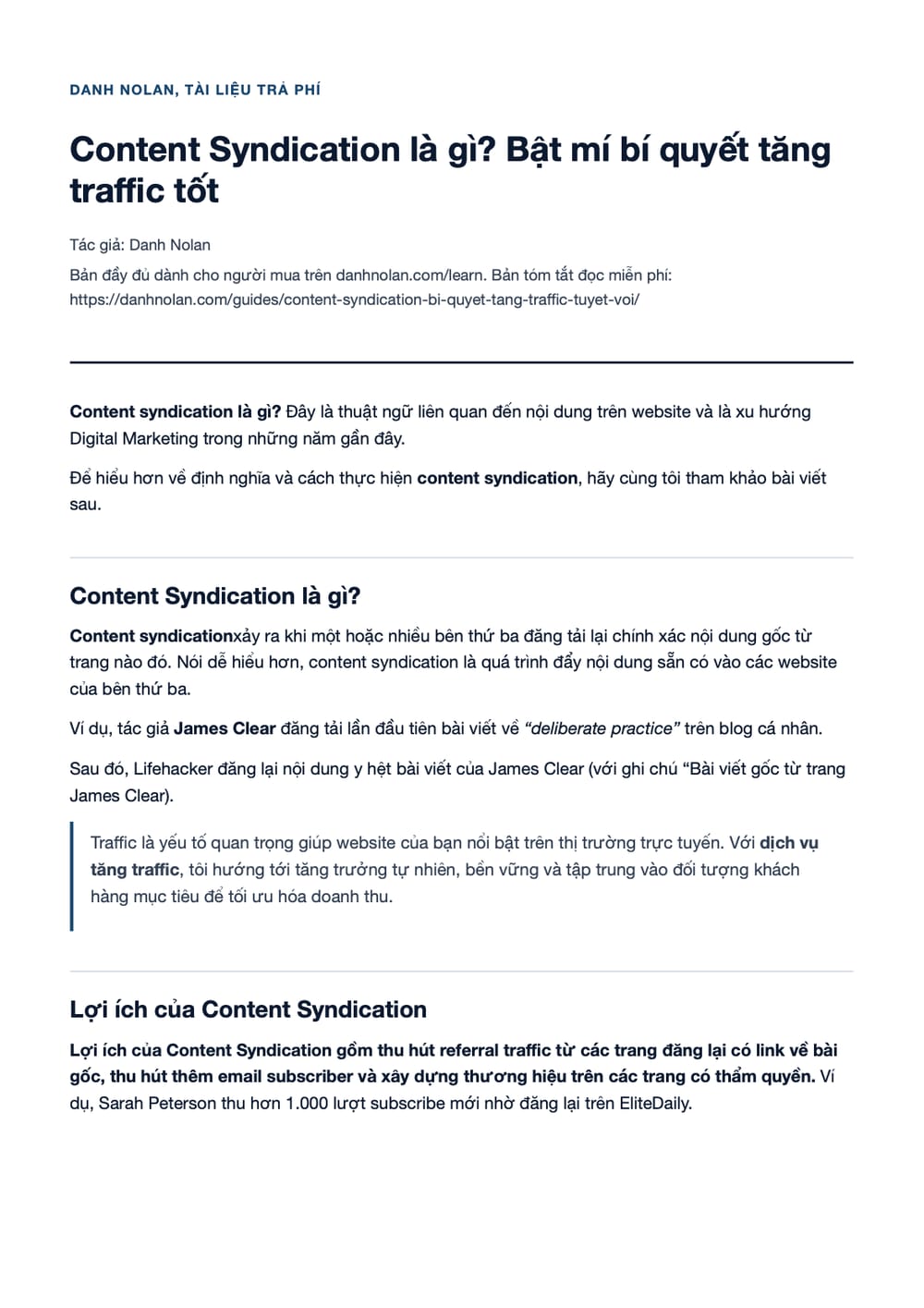 Trang 1 bản PDF của tài liệu Content Syndication là gì? Chiến lược phân phối nội dung tăng traffic