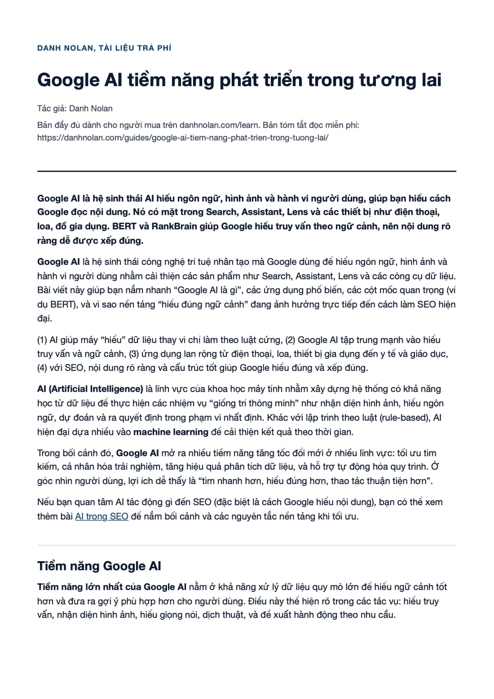 Trang 1 bản PDF của tài liệu Google AI tiềm năng phát triển trong tương lai