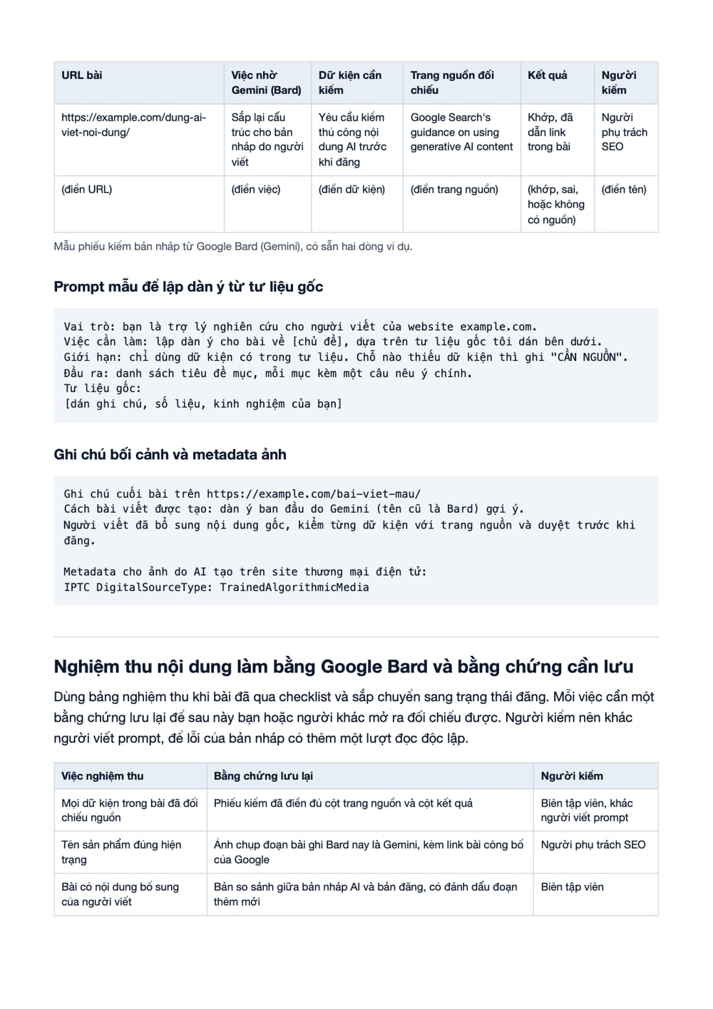 Trang 26 bản PDF của tài liệu Google Bard: Công Nghệ AI Đột Phá Của Google, phần có bảng