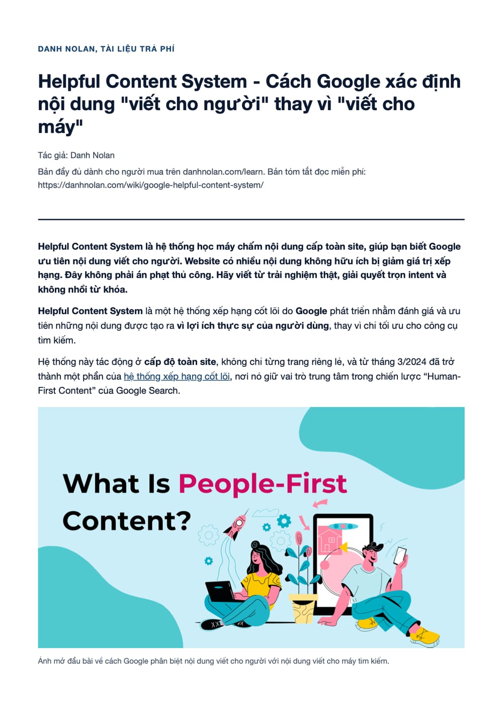 Trang 1 bản PDF của tài liệu Helpful Content System - Cách Google xác định nội dung "viết cho