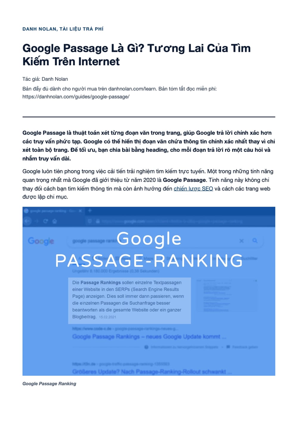 Trang 1 bản PDF của tài liệu Google Passage Là Gì? Tương Lai Của Tìm Kiếm Trên Internet