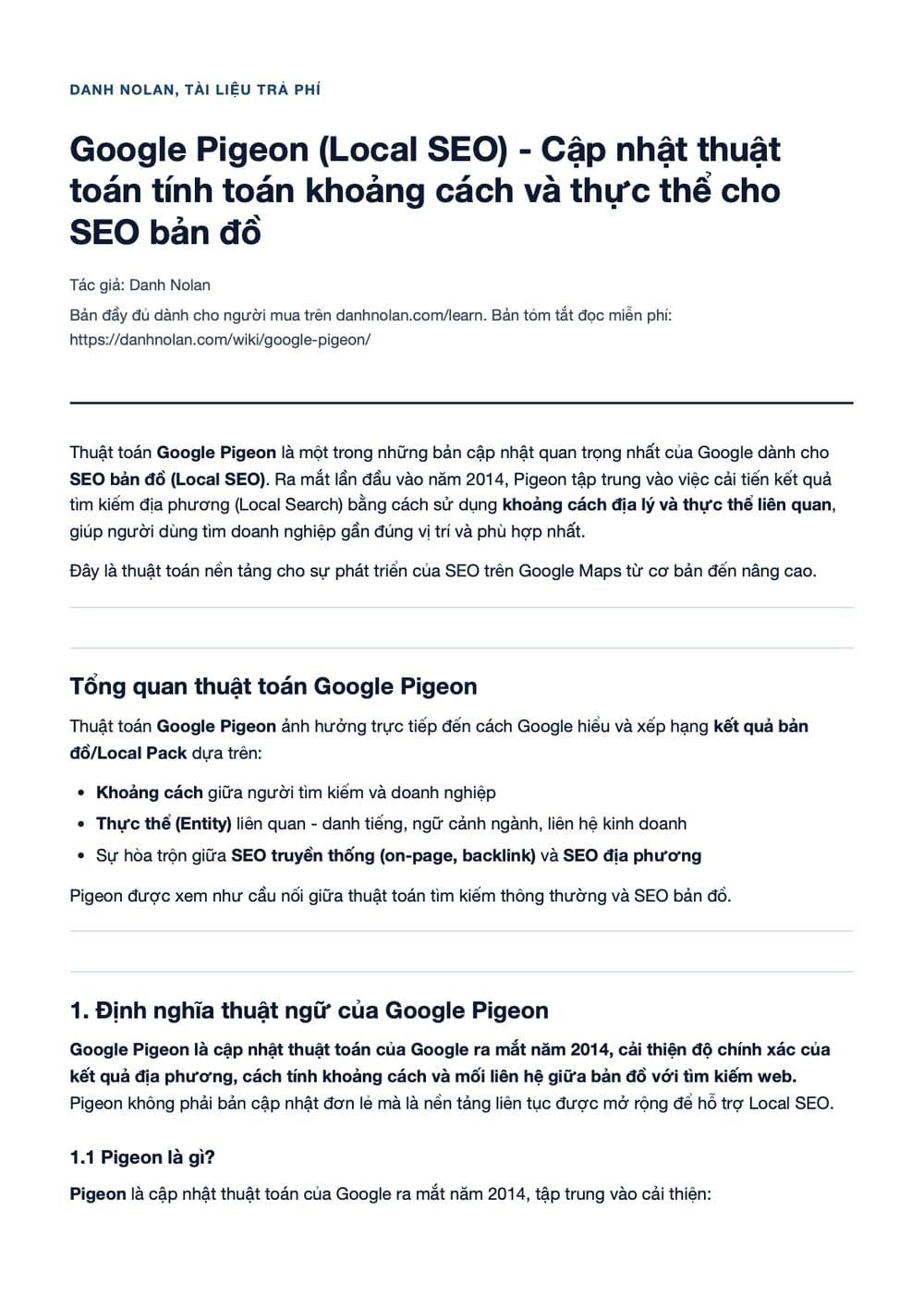 Trang 1 bản PDF của tài liệu Google Pigeon (Local SEO) - Cập nhật thuật toán tính toán khoảng cách