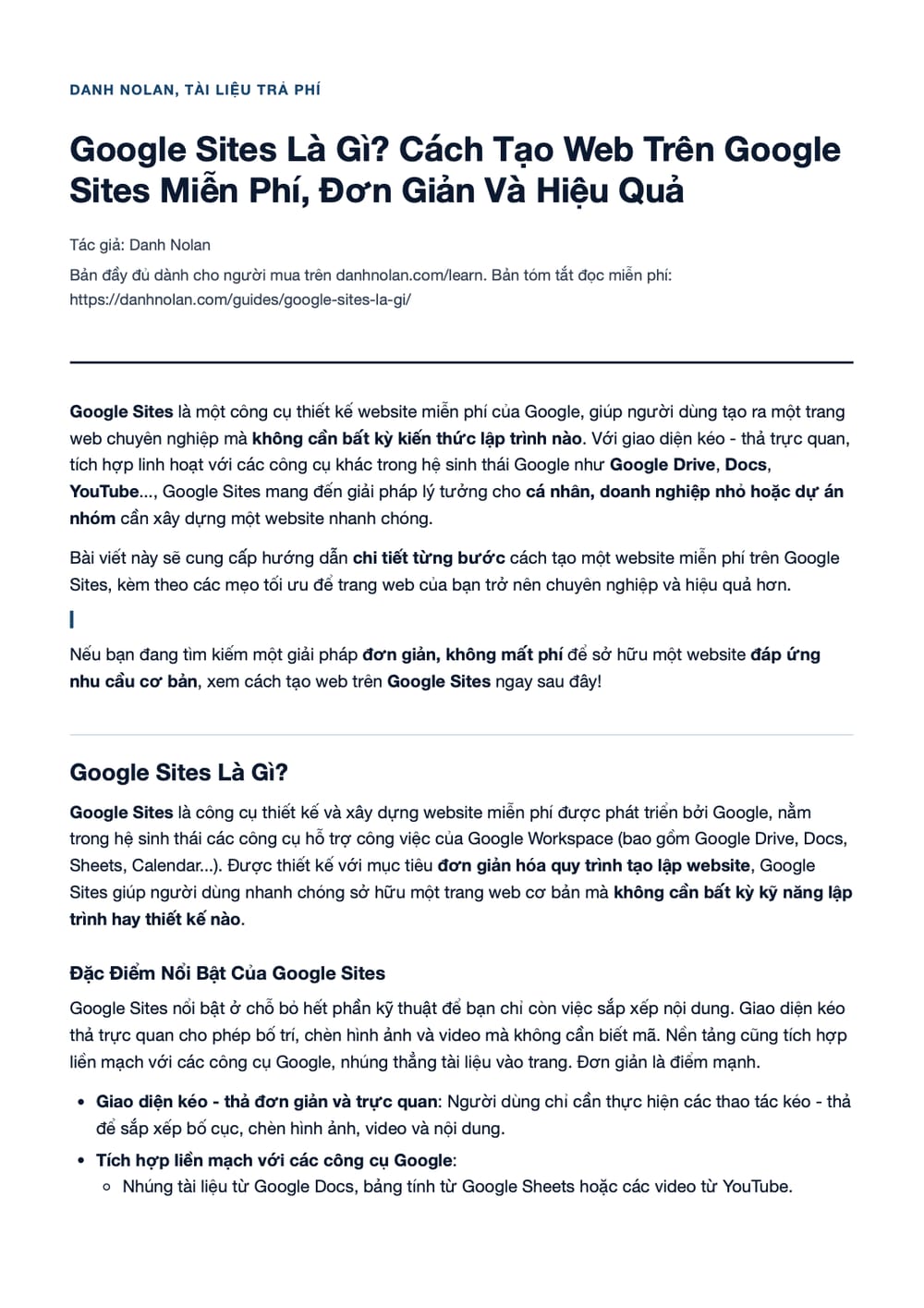 Trang 1 bản PDF của tài liệu Google Sites Là Gì? Cách Tạo Web Trên Google Sites Miễn Phí, Đơn Giản