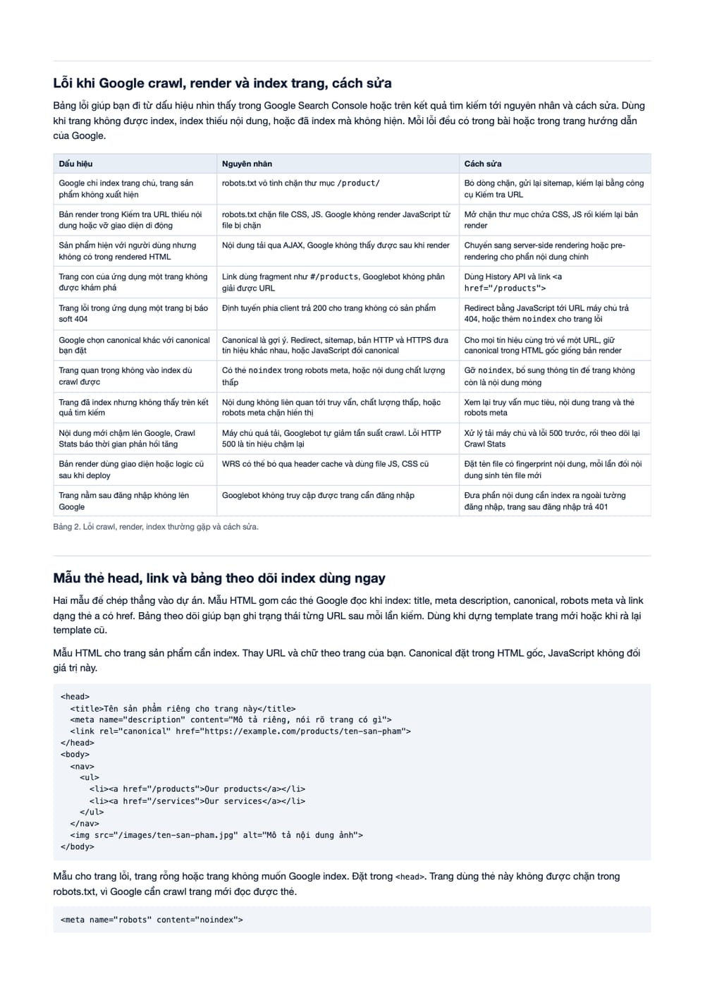 Trang 6 bản PDF của tài liệu How Google Search Works - Crawling, Indexing & Serving, phần có bảng