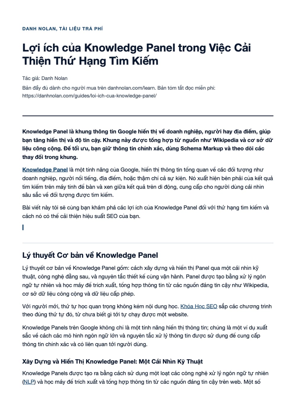 Trang 1 bản PDF của tài liệu Lợi ích của Knowledge Panel trong Việc Cải Thiện Thứ Hạng Tìm Kiếm