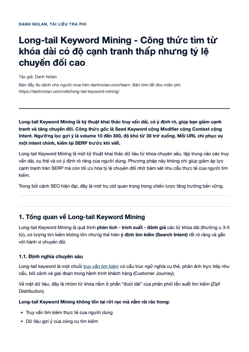 Trang 1 bản PDF của tài liệu Long-tail Keyword Mining - Công thức tìm từ khóa dài có độ cạnh tranh Trang 1 bản PDF của tài liệu Long-tail Keyword Mining - Công thức tìm từ khóa dài có độ cạnh tranh