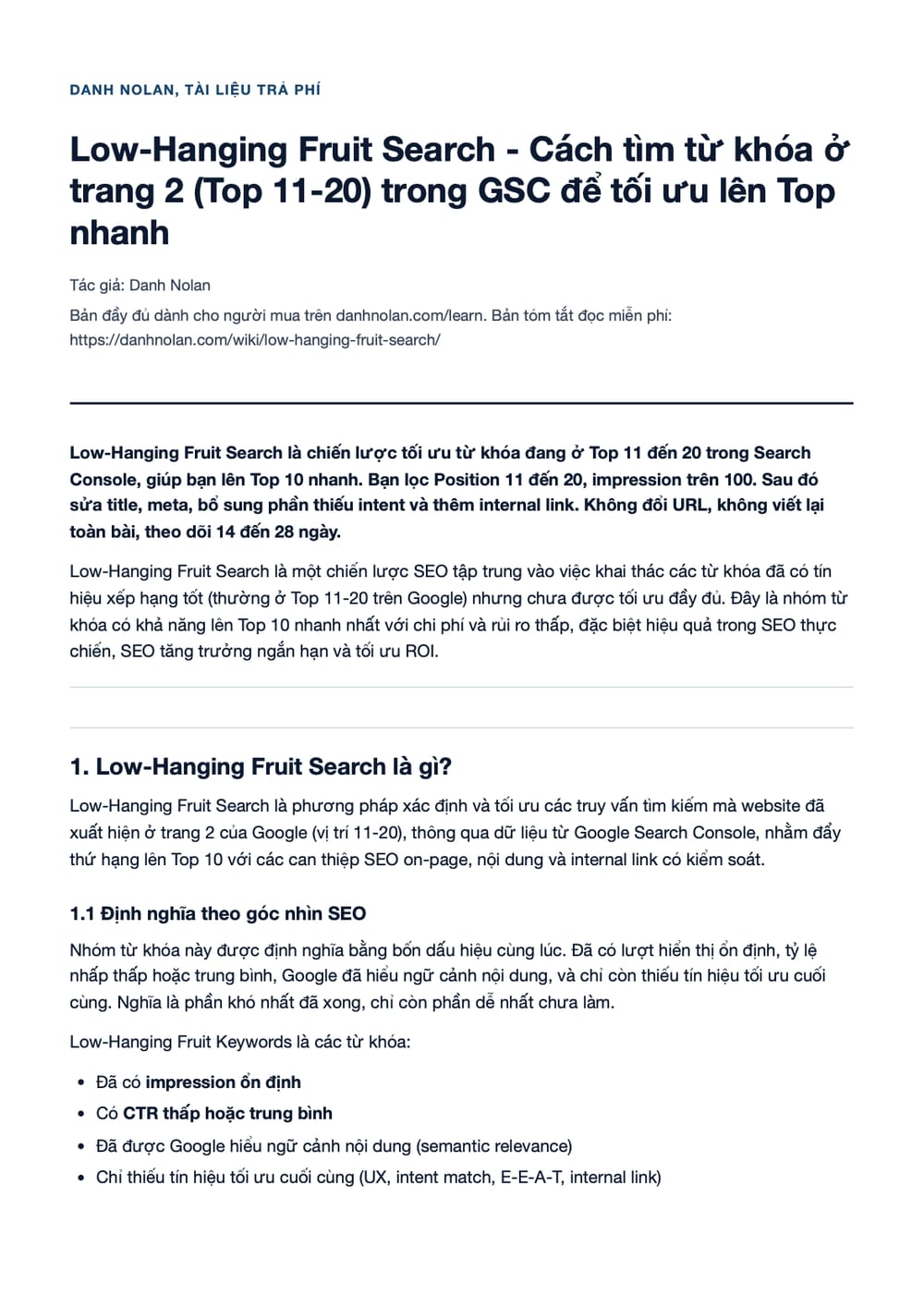 Trang 1 bản PDF của tài liệu Low-Hanging Fruit Search - Cách tìm từ khóa ở trang 2 (Top 11-20)