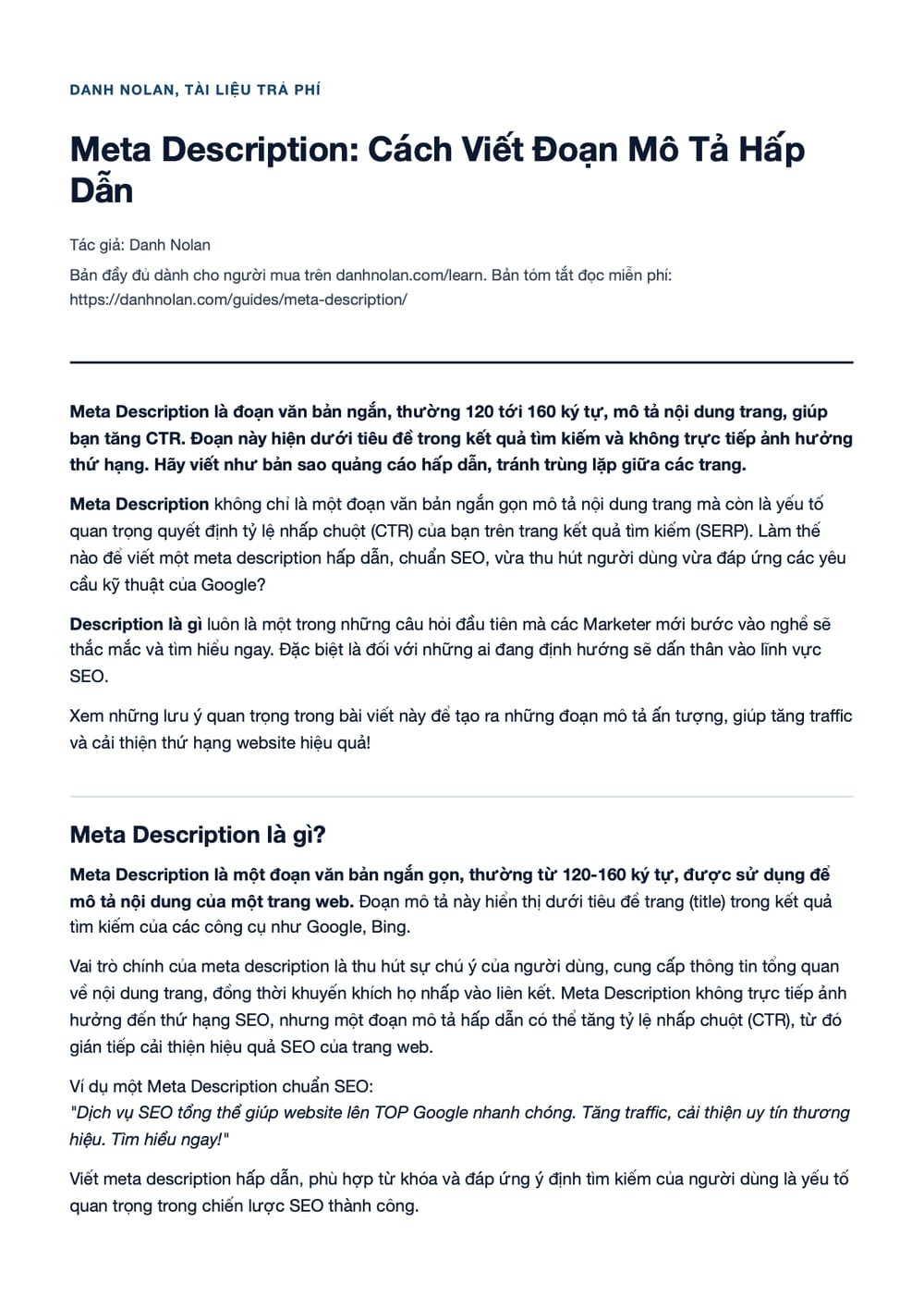 Trang 1 bản PDF của tài liệu Meta Description: Cách Viết Đoạn Mô Tả Hấp Dẫn