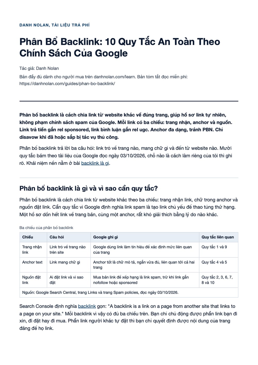 Trang 1 bản PDF của tài liệu Phân Bổ Backlink: 10 Quy Tắc An Toàn Theo Chính Sách Của Google