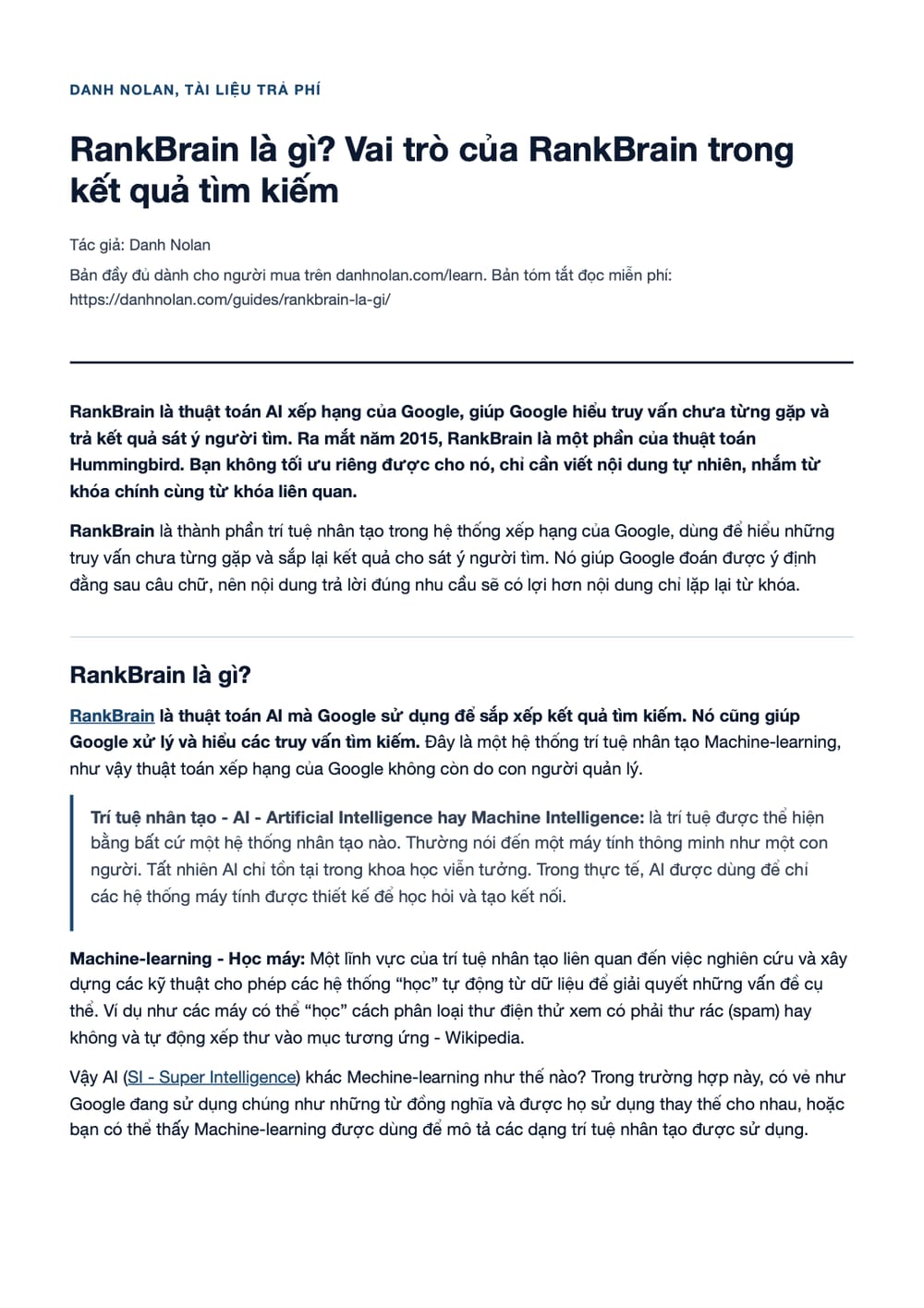 Trang 1 bản PDF của tài liệu RankBrain là gì? Vai trò của RankBrain trong kết quả tìm kiếm
