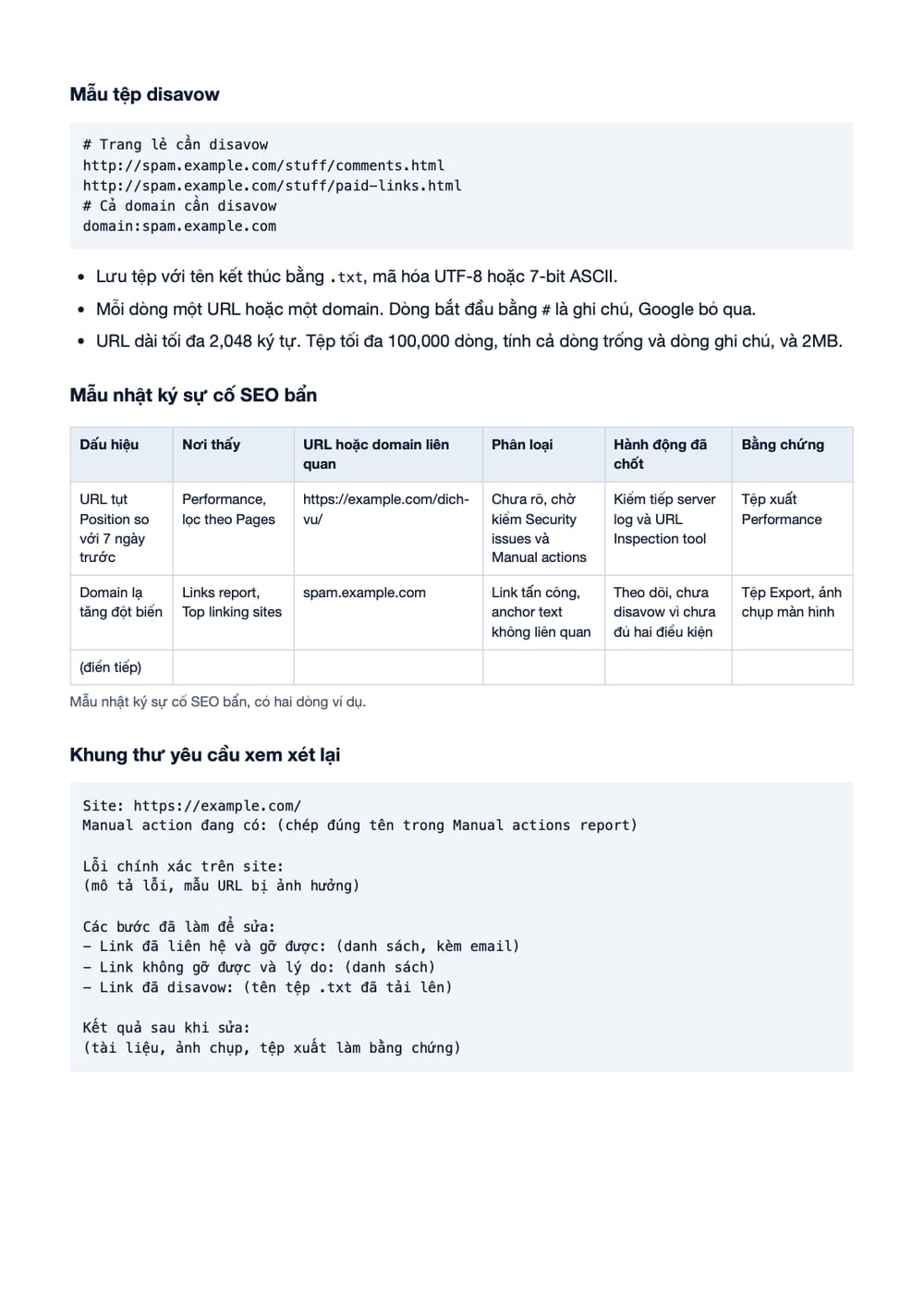 Trang 13 bản PDF của tài liệu SEO bẩn: “Dìm đối thủ” - Thực trạng nhức nhối tại Việt Nam và cách, phần có bảng