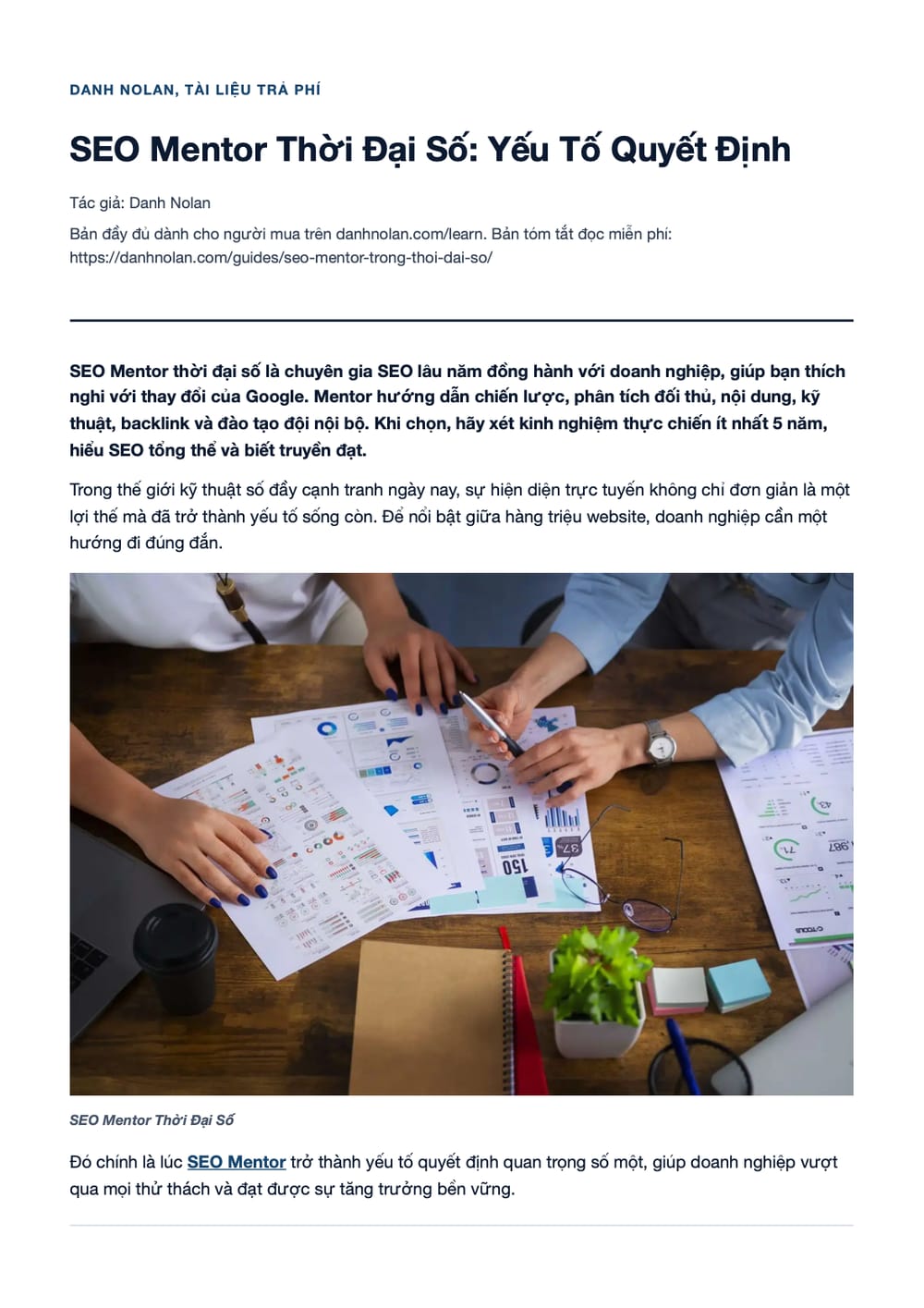 Trang 1 bản PDF của tài liệu SEO Mentor Thời Đại Số: Yếu Tố Quyết Định