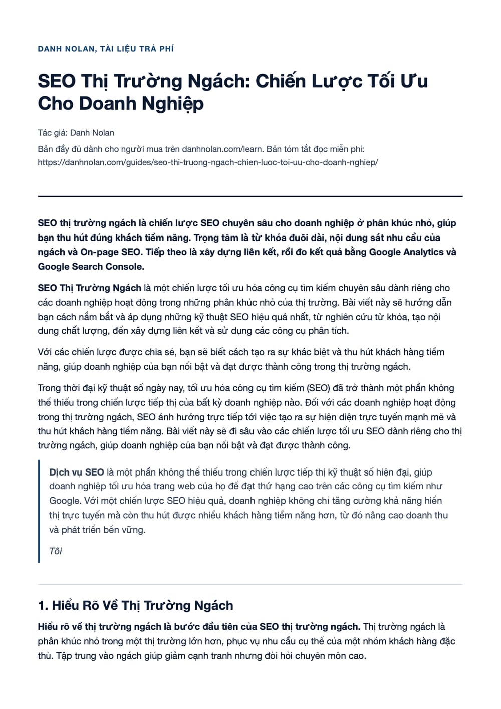 Trang 1 bản PDF của tài liệu SEO Thị Trường Ngách: Chiến Lược Tối Ưu Cho Doanh Nghiệp Trang 1 bản PDF của tài liệu SEO Thị Trường Ngách: Chiến Lược Tối Ưu Cho Doanh Nghiệp
