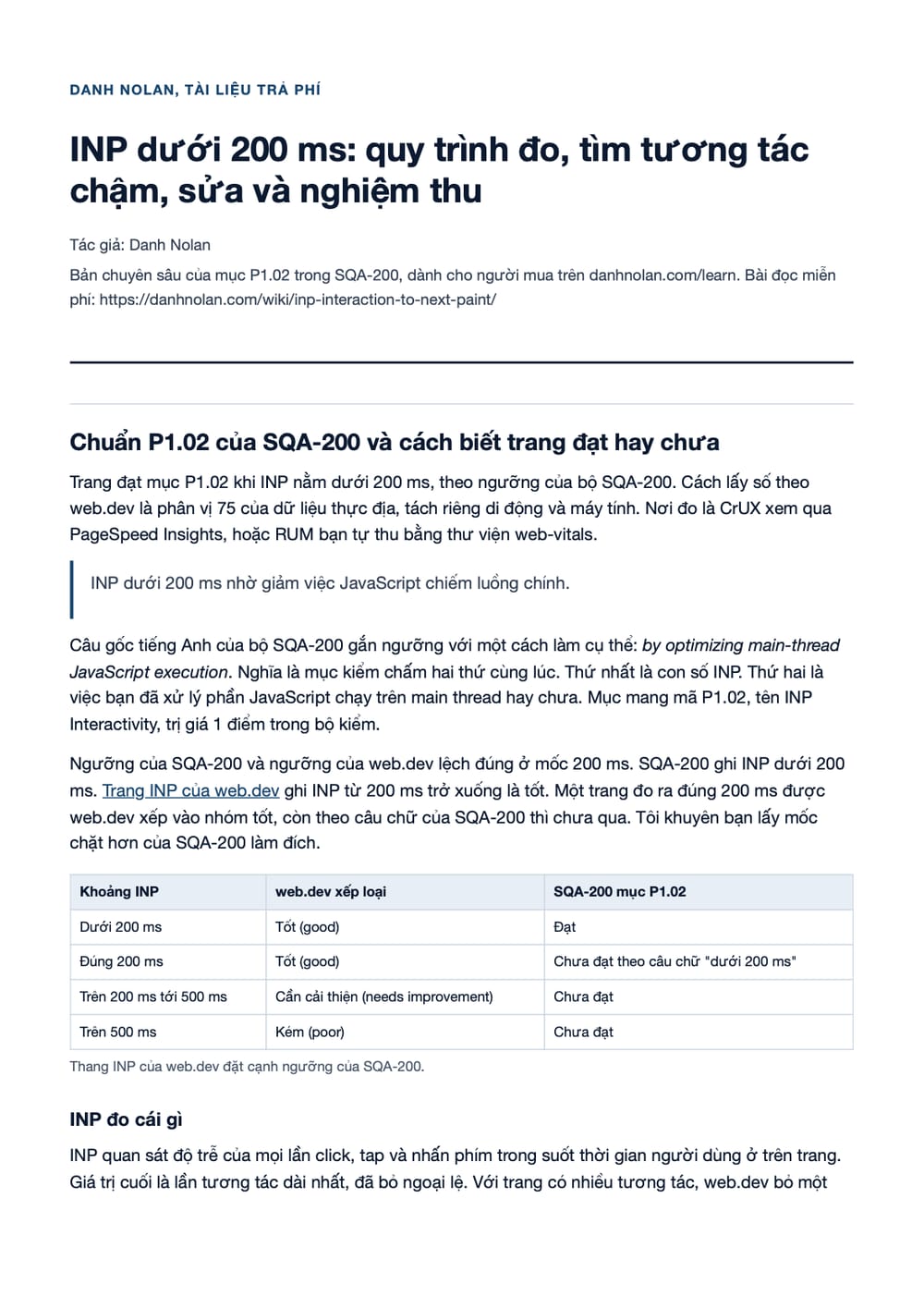 Trang 1 bản PDF của tài liệu INP dưới 200 ms: quy trình đo, tìm tương tác chậm, sửa và nghiệm thu