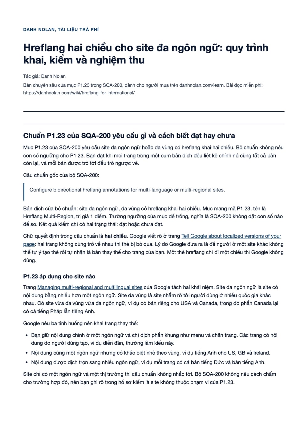 Trang 1 bản PDF của tài liệu Hreflang hai chiều cho site đa ngôn ngữ: quy trình khai, kiểm và