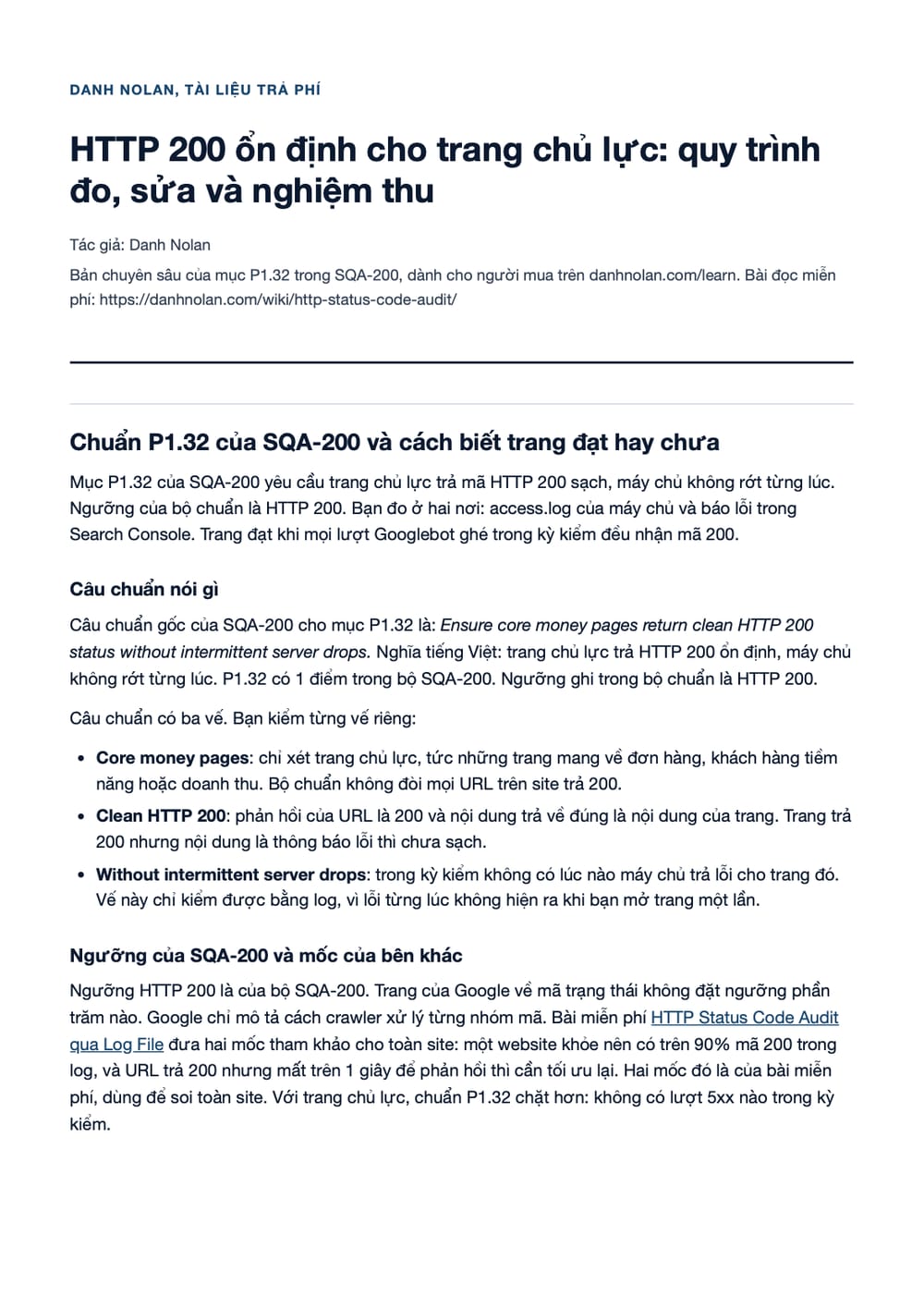 Trang 1 bản PDF của tài liệu HTTP 200 ổn định cho trang chủ lực: quy trình đo, sửa và nghiệm thu