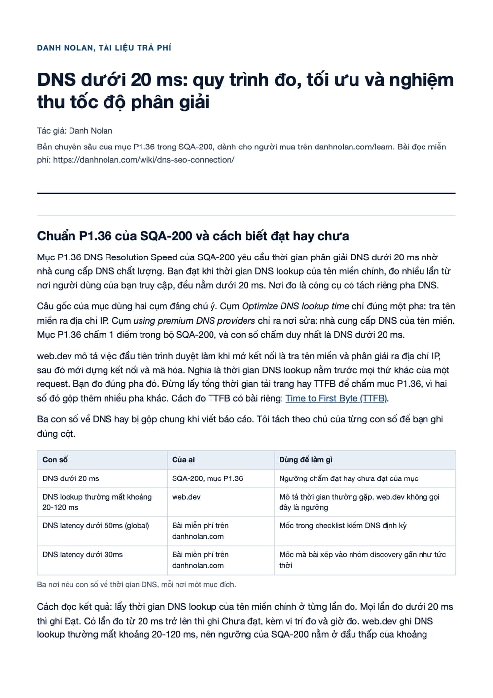 Trang 1 bản PDF của tài liệu DNS dưới 20 ms: quy trình đo, tối ưu và nghiệm thu tốc độ phân giải