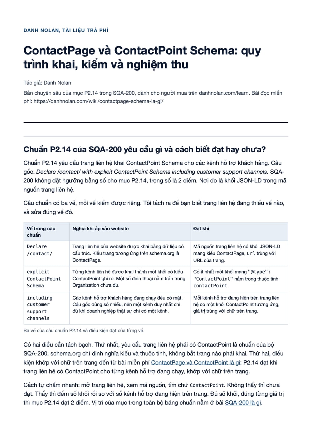 Trang 1 bản PDF của tài liệu ContactPage và ContactPoint Schema: quy trình khai, kiểm và nghiệm thu