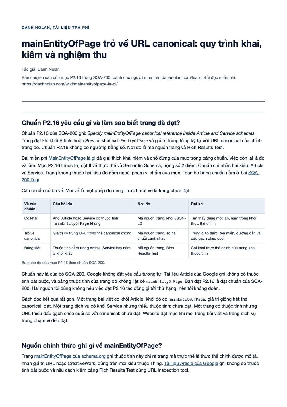 Trang 1 bản PDF của tài liệu mainEntityOfPage trỏ về URL canonical: quy trình khai, kiểm và nghiệm