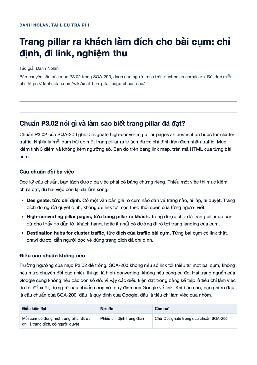 Trang 1 bản PDF của tài liệu Trang pillar ra khách làm đích cho bài cụm: chỉ định, đi link, nghiệm