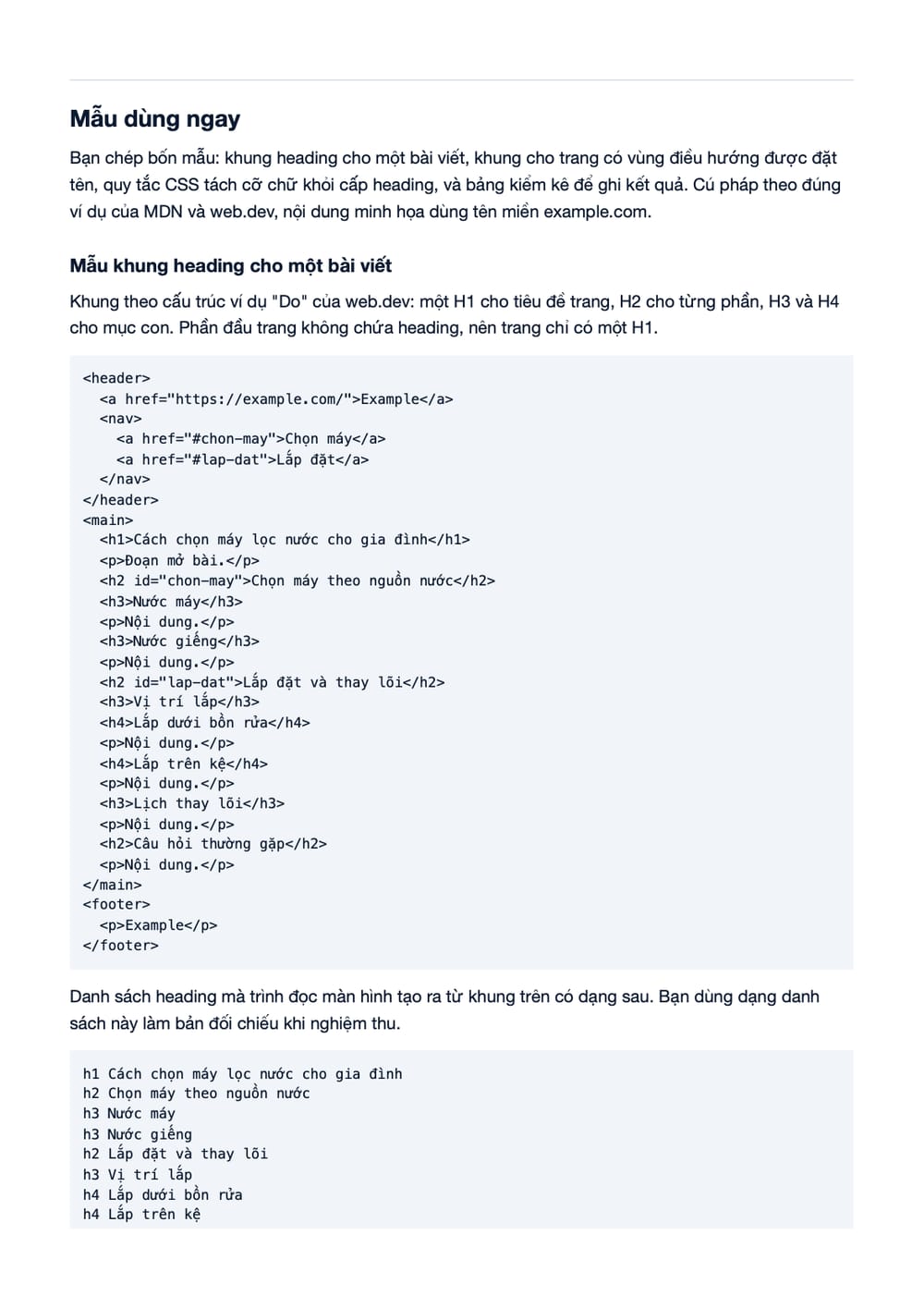 Trang 9 bản PDF của tài liệu Heading Hierarchy: quy trình kiểm một H1, sửa nhảy cấp và nghiệm thu, phần có bảng Trang 9 bản PDF của tài liệu Heading Hierarchy: quy trình kiểm một H1, sửa nhảy cấp và nghiệm thu, phần có bảng