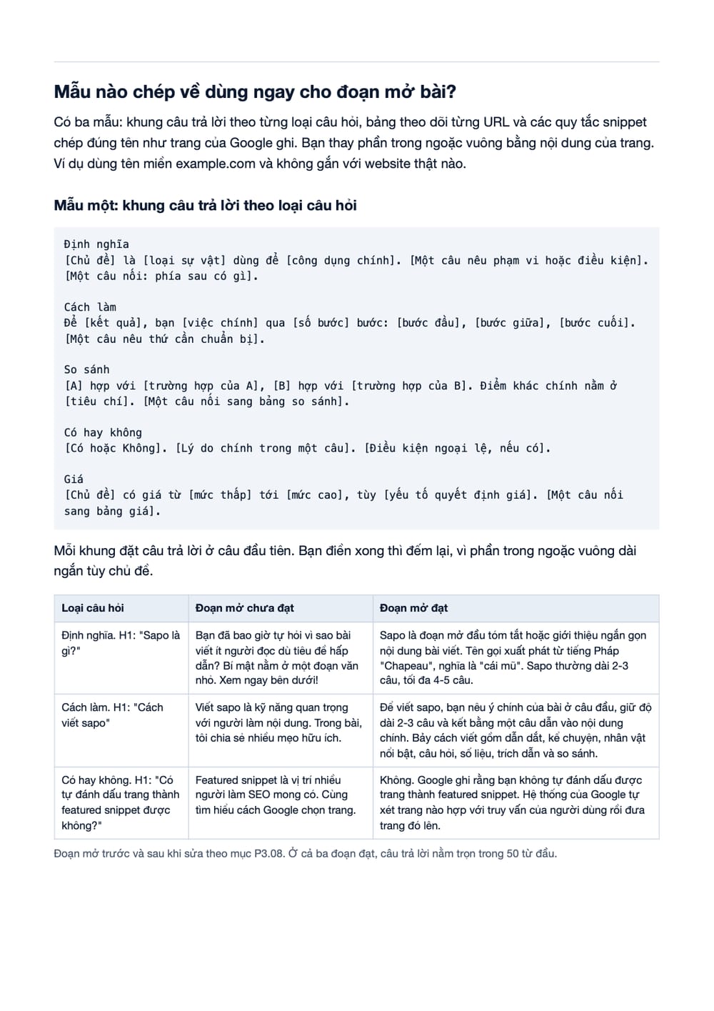 Trang 9 bản PDF của tài liệu Câu trả lời trong 50 từ đầu dưới H1: quy trình viết, kiểm và nghiệm, phần có bảng