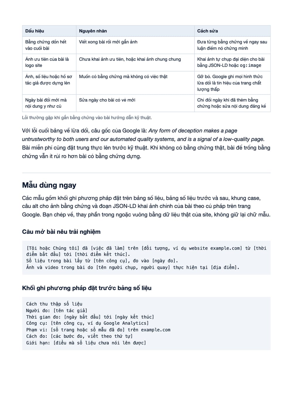 Trang 9 bản PDF của tài liệu Experience Proof Stacking: quy trình gắn bằng chứng, kiểm và nghiệm, phần có bảng